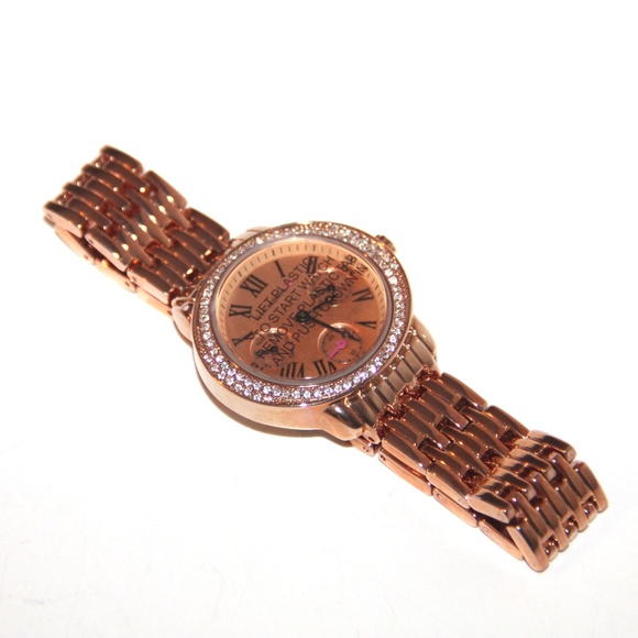 New! Isaac Mizrahi Rose Gold Rhinestone Watch main image 8